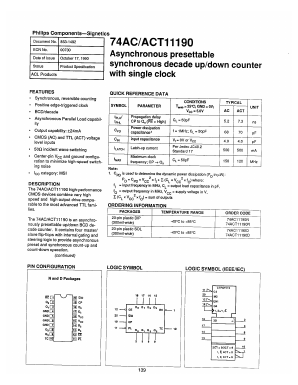 74ACT11190N Datasheet PDF Philips Electronics