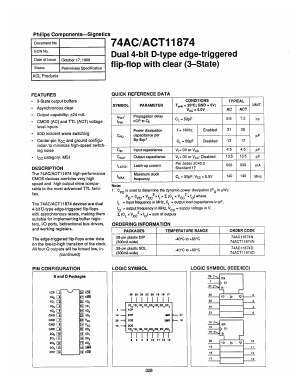 74AC11874N Datasheet PDF Philips Electronics