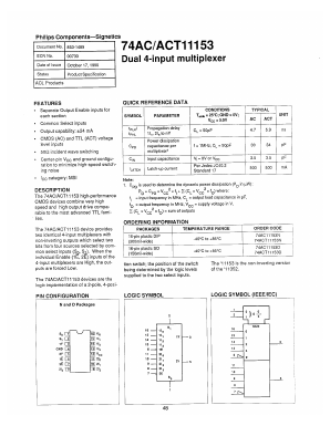 74ACT11153D Datasheet PDF Philips Electronics