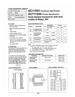 74ACT11544 Datasheet PDF Philips Electronics