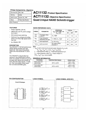 74ACT11132N Datasheet PDF Philips Electronics