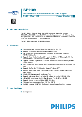 ISP1109 Datasheet PDF Philips Electronics
