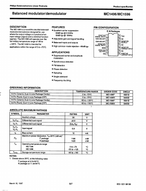 MC1496F Datasheet PDF Philips Electronics
