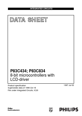 P83C434CFP Datasheet PDF Philips Electronics