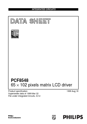 PCF8548U/9 Datasheet PDF Philips Electronics