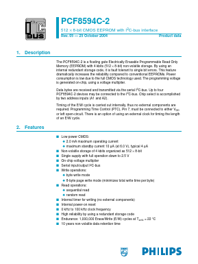 PCF8594C-2P02 Datasheet PDF Philips Electronics