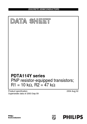 PDTA114YS Datasheet PDF Philips Electronics