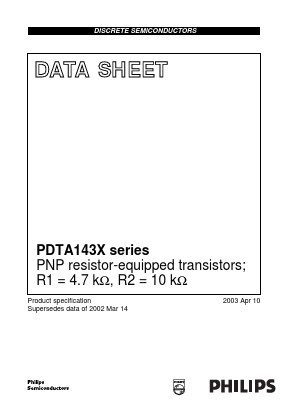 PDTA143X Datasheet PDF Philips Electronics