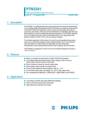 PTN3341 Datasheet PDF Philips Electronics