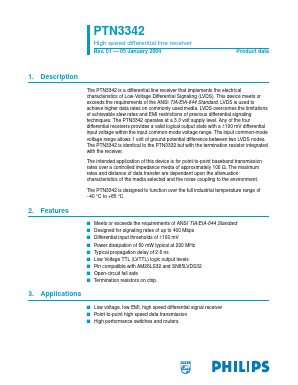 PTN3342 Datasheet PDF Philips Electronics