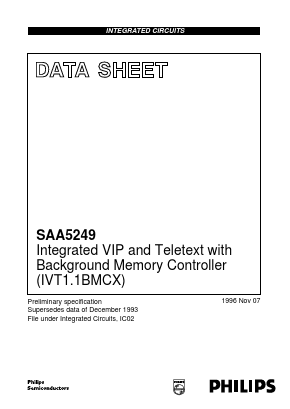 SAA5249 Datasheet PDF Philips Electronics