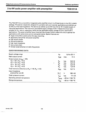 TDA1011A Datasheet PDF Philips Electronics