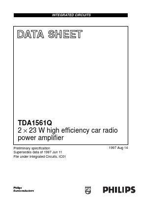 TDA1561 Datasheet PDF Philips Electronics