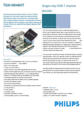 TDA10046HT Datasheet PDF Philips Electronics