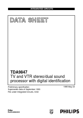 TDA9847 Datasheet PDF Philips Electronics