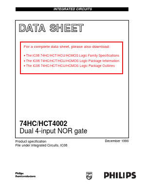 74HC4002N Datasheet PDF Philips Electronics