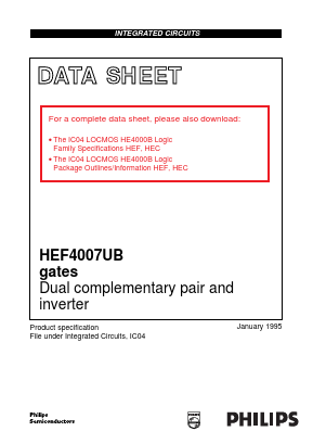 HEF4007UBDB Datasheet PDF Philips Electronics