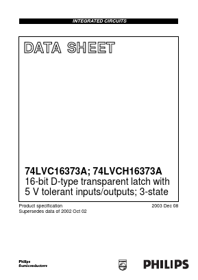 74LVCH16373ADL Datasheet PDF Philips Electronics
