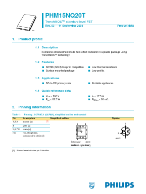 PHM15NQ20T Datasheet PDF Philips Electronics