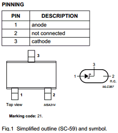 1PS59SB21 Datasheet PDF Philips Electronics