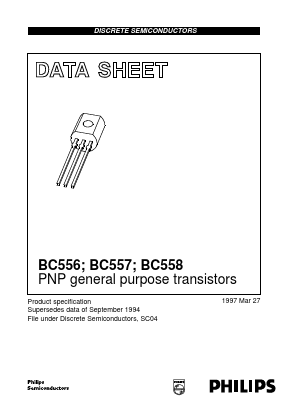 BC558 Datasheet PDF Philips Electronics