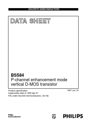 BSS84 Datasheet PDF Philips Electronics