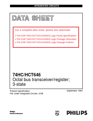 74HCT646N Datasheet PDF Philips Electronics