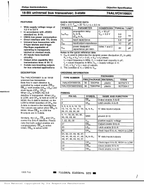 74ALVCH16601DGG Datasheet PDF Philips Electronics