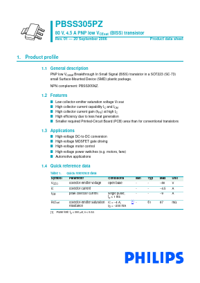 PBSS305PZ Datasheet PDF Philips Electronics