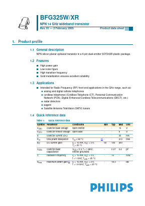 BFG325W Datasheet PDF Philips Electronics