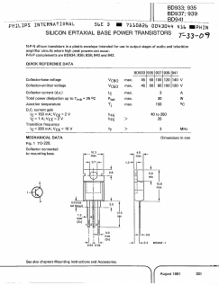 BD939 Datasheet PDF Philips Electronics