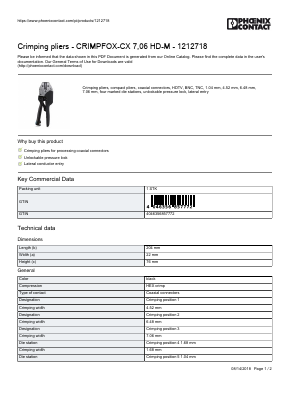 CRIMPFOX-CX-7 Datasheet PDF Phoenix Contact