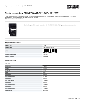 CRIMPFOX-M-CX-1 Datasheet PDF Phoenix Contact