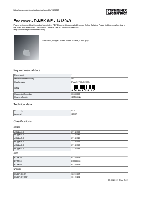 1413049 Datasheet PDF Phoenix Contact
