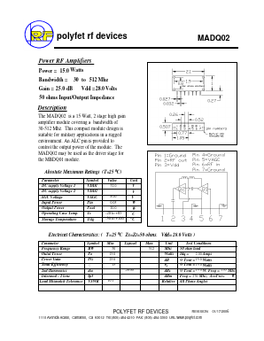 MADQ02 Datasheet PDF Polyfet RF Devices