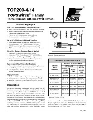 TOP204YAI Datasheet PDF Power Integrations, Inc