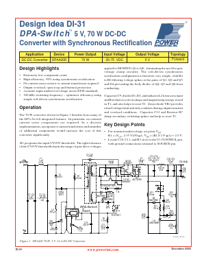 DI-31 Datasheet PDF Power Integrations, Inc