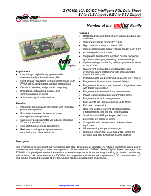 ZY7010L Datasheet PDF Power-One Inc.