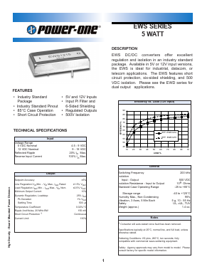 EWS1212 Datasheet PDF Power-One Inc.