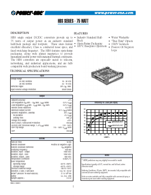 HBS075YH-A Datasheet PDF Power-One Inc.