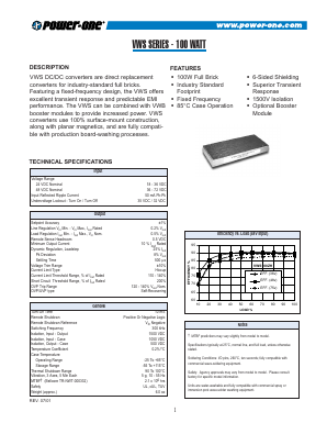 VWS100ZJ Datasheet PDF Power-One Inc.