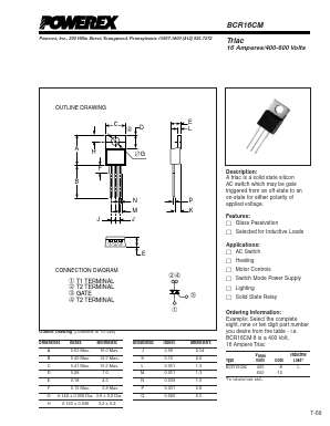BCR16CM-8L Datasheet PDF Powerex