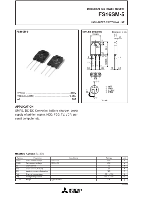 FS16SM-5 Datasheet PDF Powerex