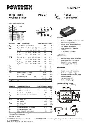 PSD67/14 Datasheet PDF Powersem GmbH