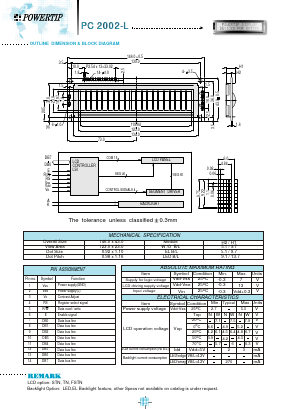 PC2002-L Datasheet PDF Powertip Technology