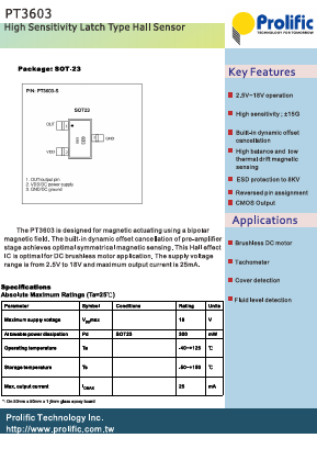 PT3603-S Datasheet PDF Prolific