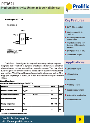 PT3621-S Datasheet PDF Prolific