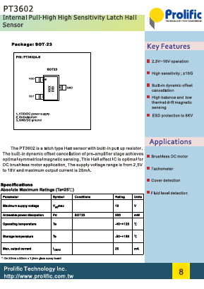 PT3602 Datasheet PDF Prolific