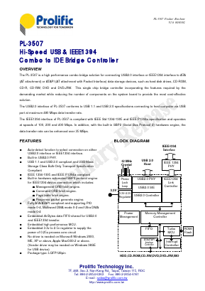 PL-3507 Datasheet PDF Prolific