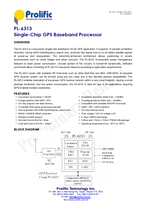 PL-6313 Datasheet PDF Prolific